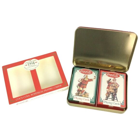 Coca-Cola Santa Claus Ltd Edition 1994 Playing Cards Double Deck Collectible Tin - Picture 1 of 6